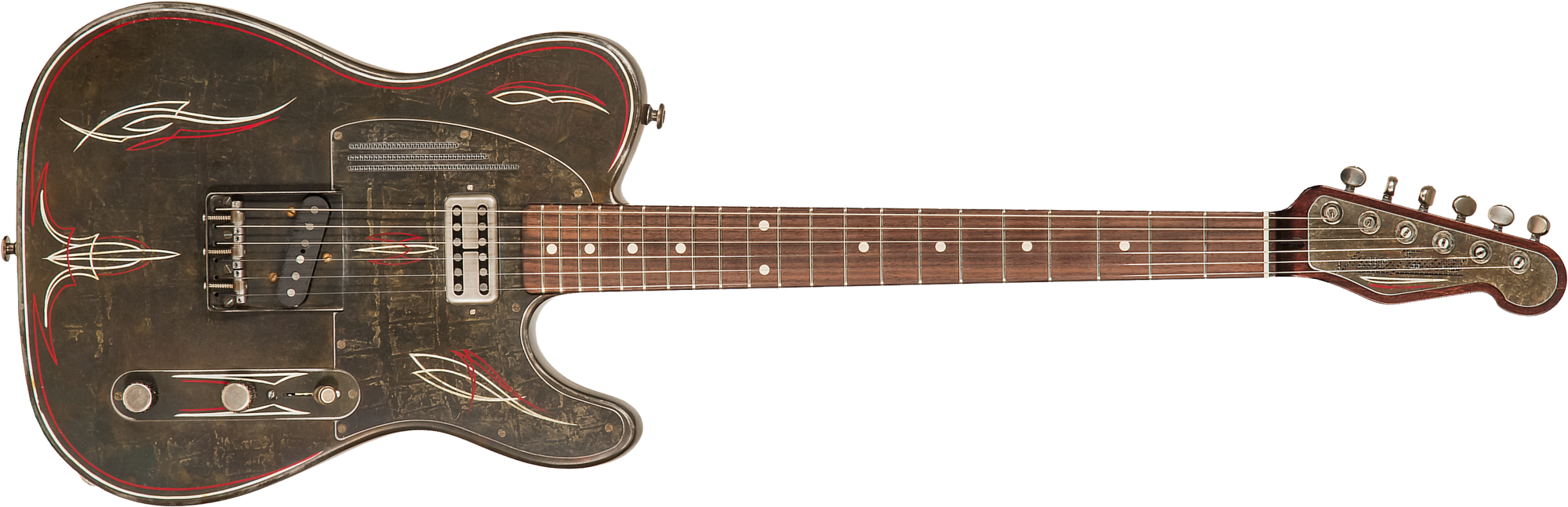 James Trussart Steelcaster Perf.back Sh Tv Jones Ht Rw #21167 - Rust O Matic Pinstriped - Guitarra eléctrica con forma de tel - Main picture