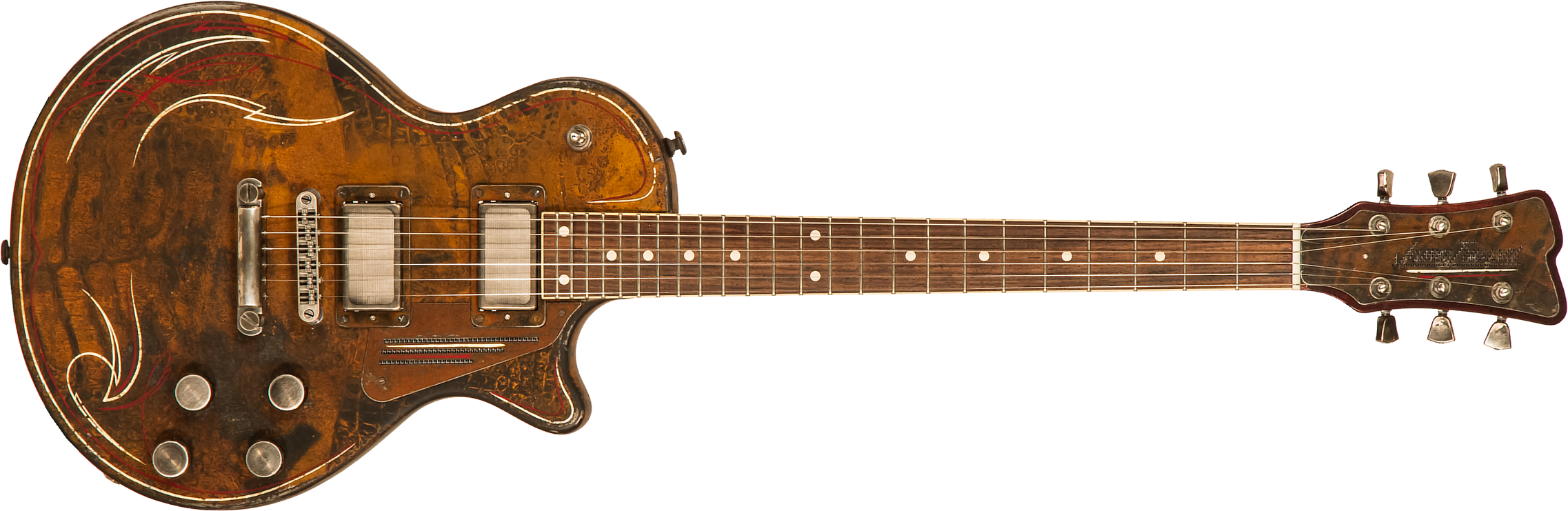 James Trussart Steeldeville Perf.back 2h Ht Rw #21171 - Rust O Matic Pinstriped - Guitarra eléctrica de corte único. - Main picture