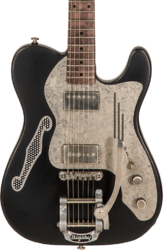 Guitarra eléctrica con forma de tel James trussart Deluxe SteelCaster #21132 - Antique silver paisley engraved satin black