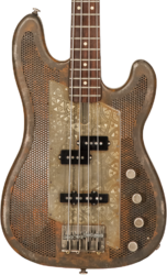 Bajo eléctrico de cuerpo sólido James trussart SteelCaster Bass #19045 - Rust o matic african engraved