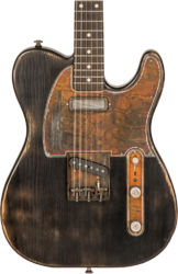 Guitarra eléctrica con forma de tel James trussart SteelGuardCaster with Glaser B Bender #21062 - Rust o matic pinstriped black nitro