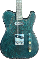 Guitarra eléctrica con forma de tel James trussart Steeltopcaster #12204 - Rusty Engraved Snake Skin