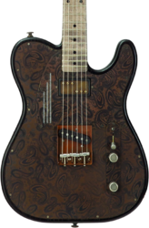 Guitarra eléctrica con forma de tel James trussart Steeltopcaster #26036 - Rust & black paisley engraved