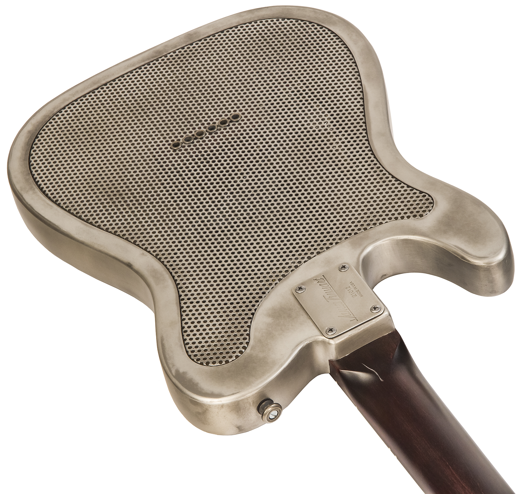 James Trussart Steelcaster Perf.back Sh Rw #21012 - Antique Silver Roses - Guitarra eléctrica semi caja - Variation 2