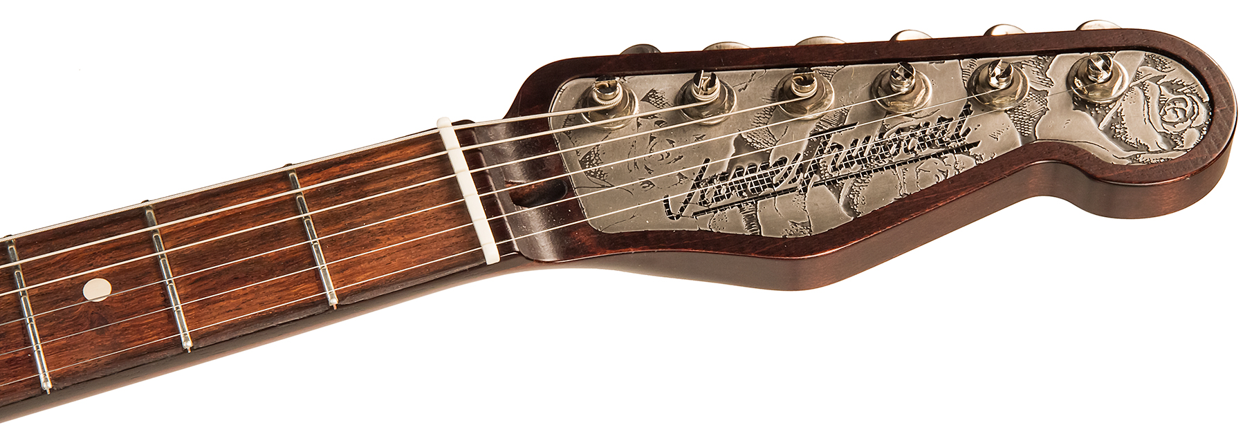 James Trussart Steelcaster Perf.back Sh Rw #21012 - Antique Silver Roses - Guitarra eléctrica semi caja - Variation 3