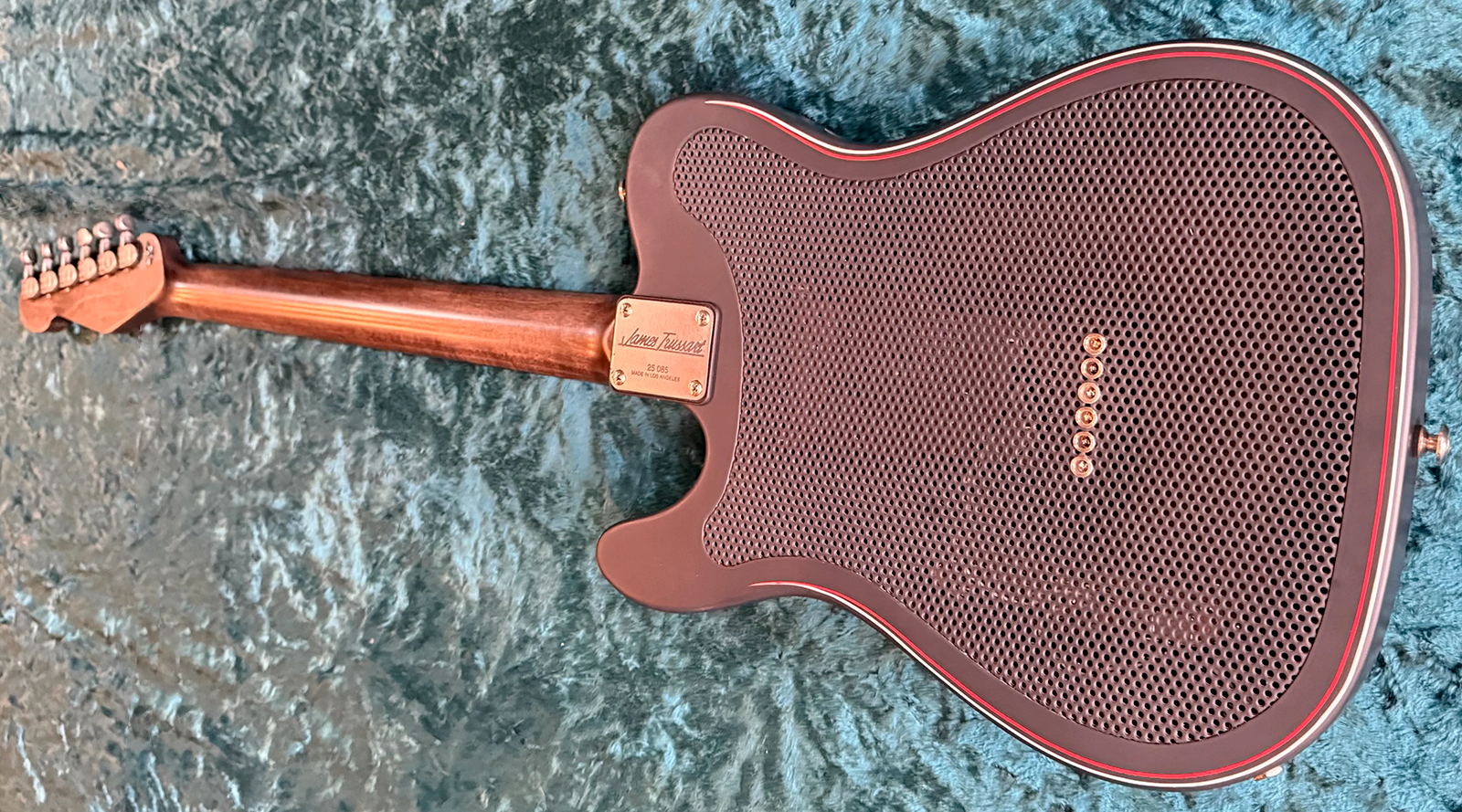James Trussart Steelcaster Sh Ht Mn #25085 - Satin Black Pinstripe - Guitarra eléctrica semi caja - Variation 2