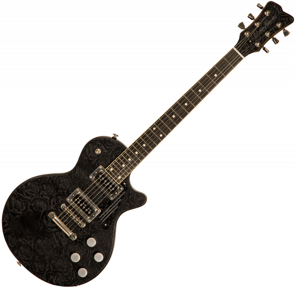 Guitarra eléctrica de cuerpo sólido James trussart SteelDeville #21008 - Black on roses