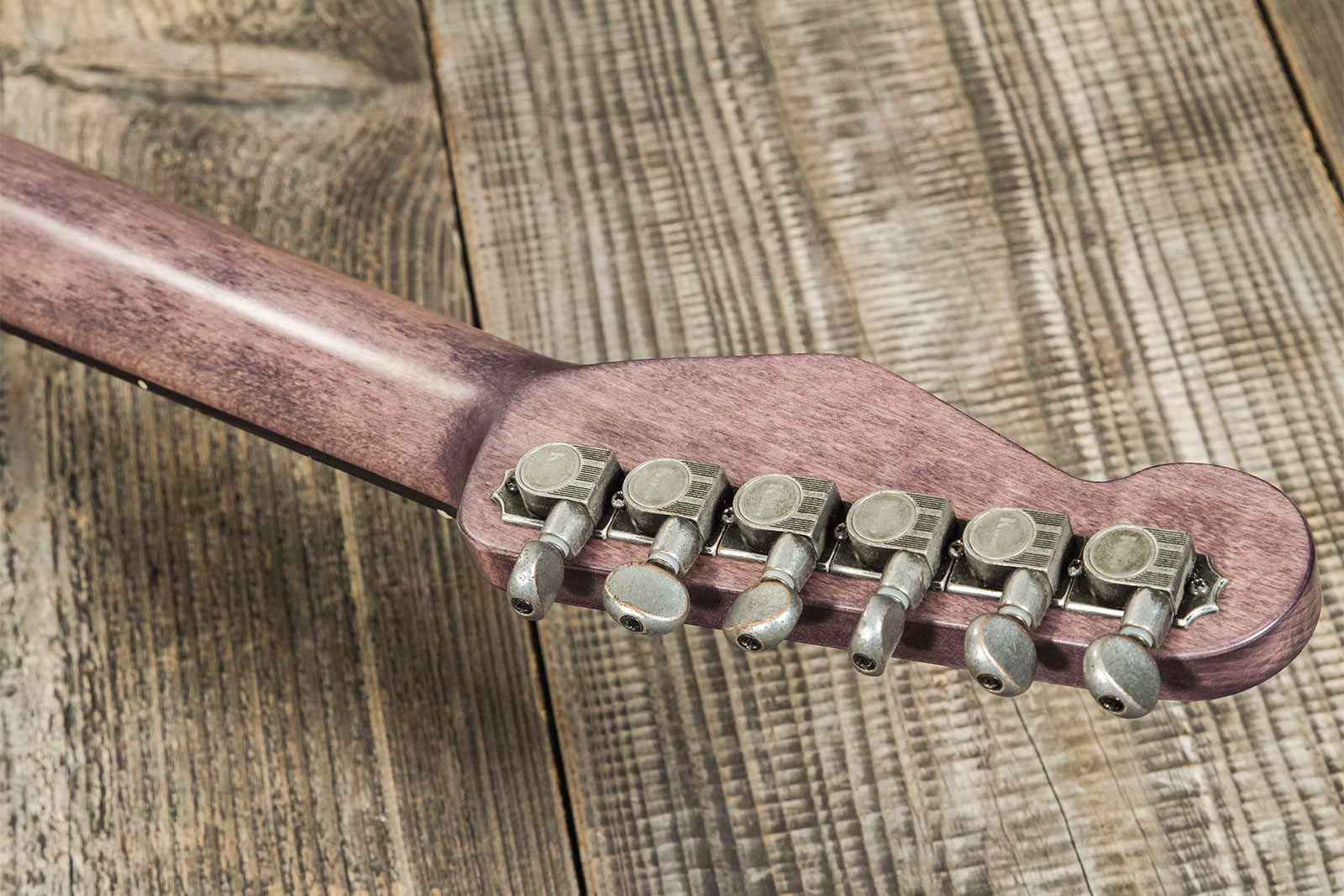 James Trussart Steelguard Caster Sugar Pine Sh Eb #18035 - Rust O Matic Gator Grey Driftwood - Guitarra eléctrica con forma de tel - Variation 8