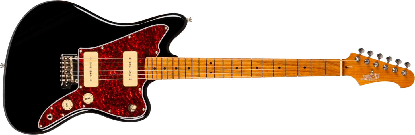 Jet Guitars Jj300 P90 Bk 2s Ht Mn - Black - Guitarra electrica retro rock - Main picture