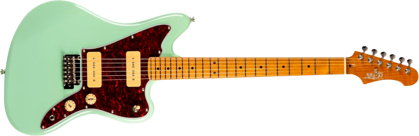 Jet Guitars Jj300 P90 Ow 2s Ht Mn - Sea Green - Guitarra electrica retro rock - Main picture