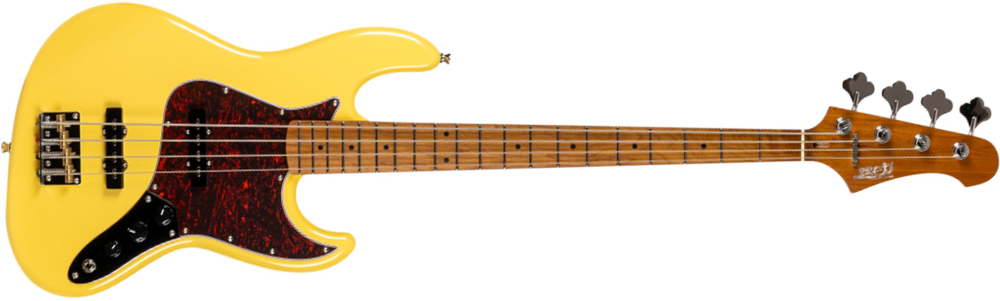 Jet Guitars Jjb300 Vyw Rw - Vintage Yellow - Bajo eléctrico de cuerpo sólido - Main picture