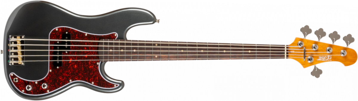 Jet Guitars Jpb305 Crc 5-cordes Rw - Charcoal - Bajo eléctrico de cuerpo sólido - Main picture