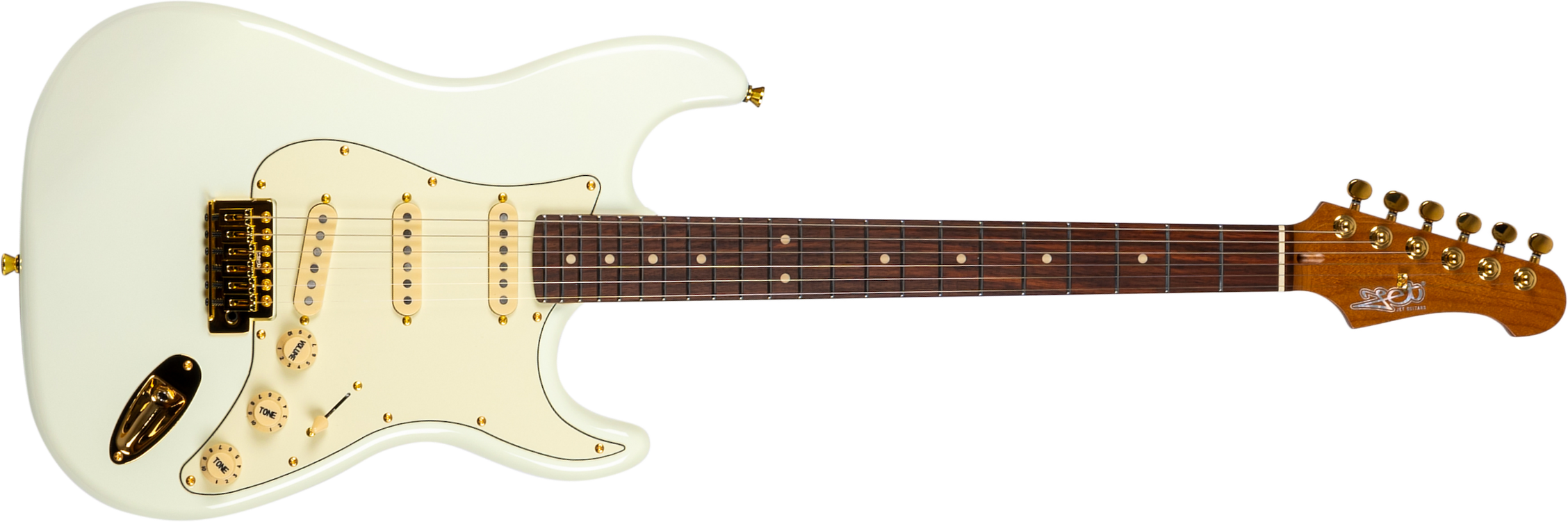 Jet Guitars Js-380 Ow G 3s Trem Rw - Olympic White - Guitarra eléctrica con forma de str. - Main picture