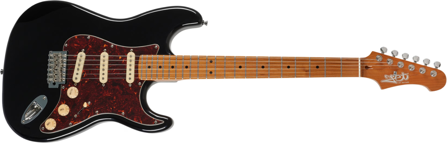 Jet Guitars Js300 Bl 3s Trem Mn - Black - Guitarra eléctrica con forma de str. - Main picture