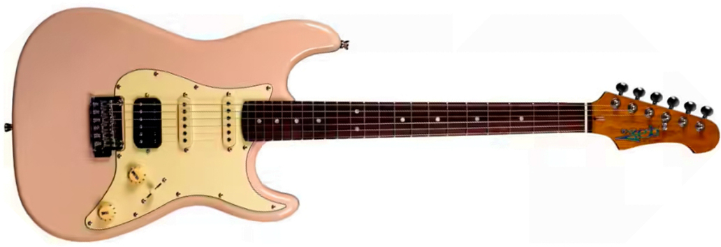Jet Guitars Js400 Pk R Hss Trem Rw - Shell Pink - Guitarra eléctrica con forma de str. - Main picture