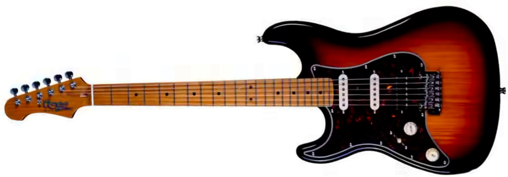 Jet Guitars Js400 Sb Lh Gaucher Hss Trem Mn - Sunburst - Guitarra eléctrica con forma de str. - Main picture
