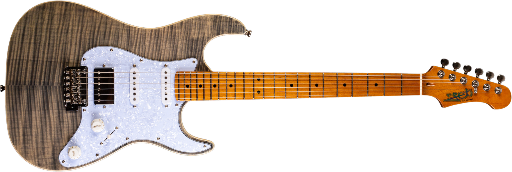 Jet Guitars Js450 Hss Trem Mn - Transparent Black - Guitarra eléctrica con forma de str. - Main picture