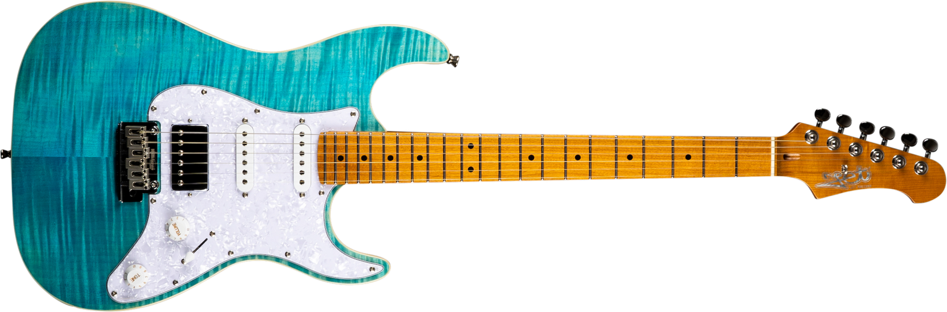 Jet Guitars Js450 Obl Hss Trem Mn - Ocean Blue - Guitarra eléctrica con forma de str. - Main picture
