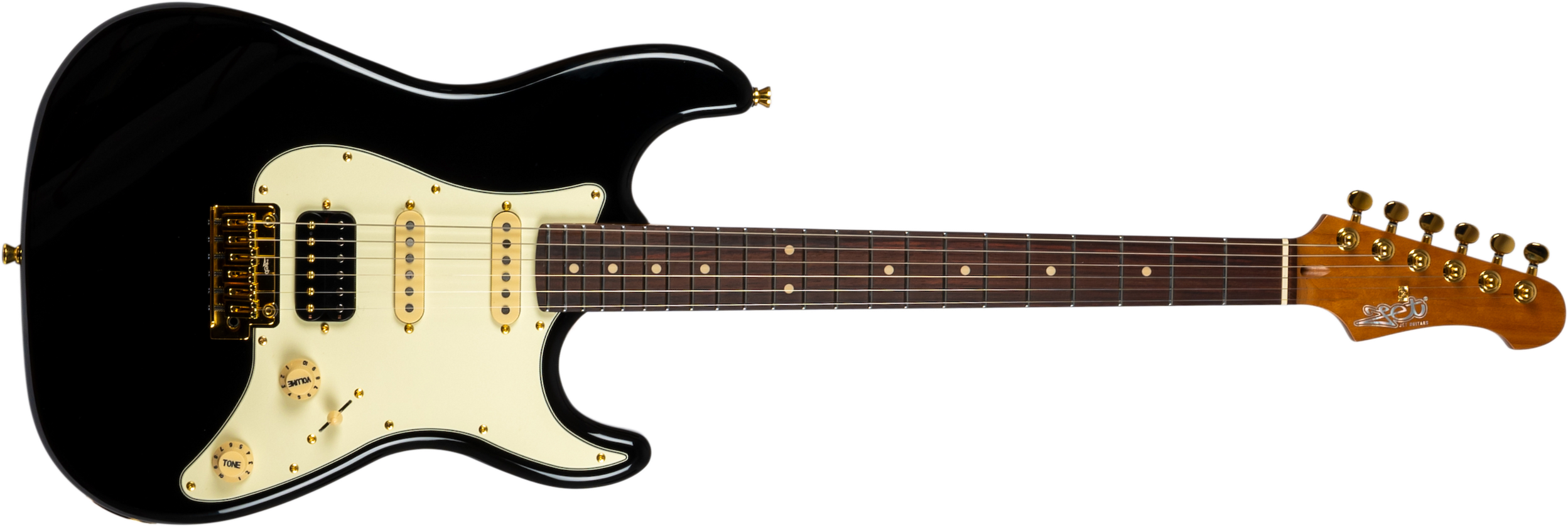 Jet Guitars Js480 Bk G Trem Hss Rw - Black - Guitarra eléctrica con forma de str. - Main picture