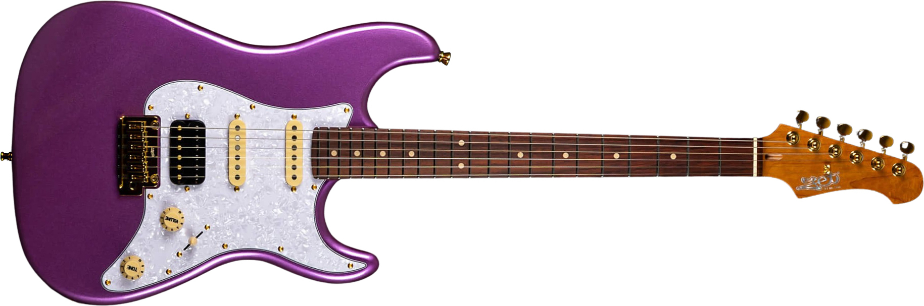 Jet Guitars Js480 Vi G Hss Trem Rw - Violet - Guitarra eléctrica con forma de str. - Main picture