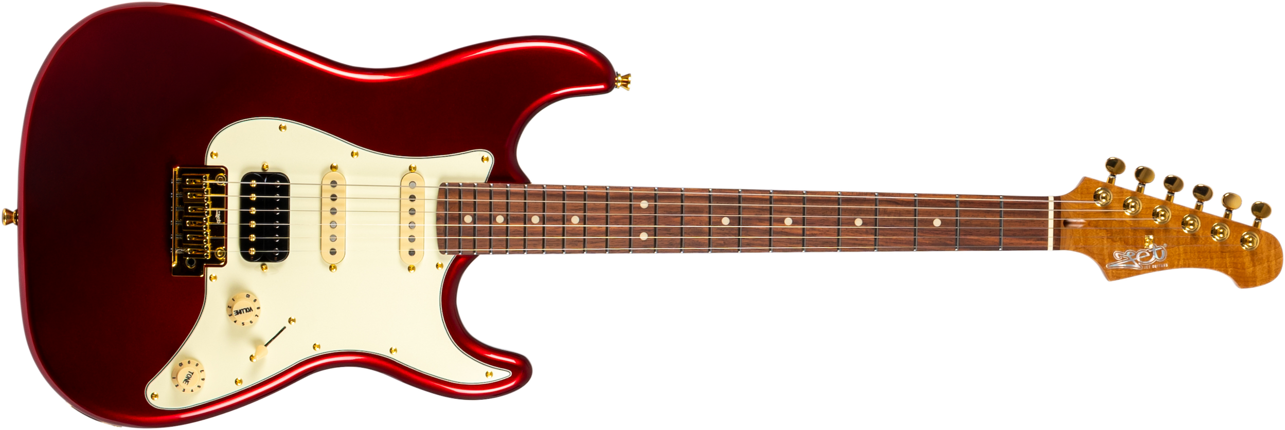 Jet Guitars Js480 Wr G Trem Hss Rw - Wine Red - Guitarra eléctrica con forma de str. - Main picture