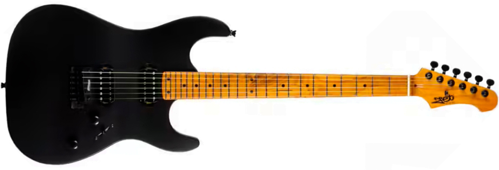 Jet Guitars Js500 Mbk 2h Trem Mn - Matt Black - Guitarra eléctrica con forma de str. - Main picture