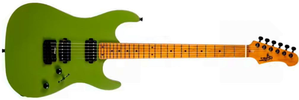 Jet Guitars Js500 Mgr 2h Trem Mn - Matt Green - Guitarra eléctrica con forma de str. - Main picture