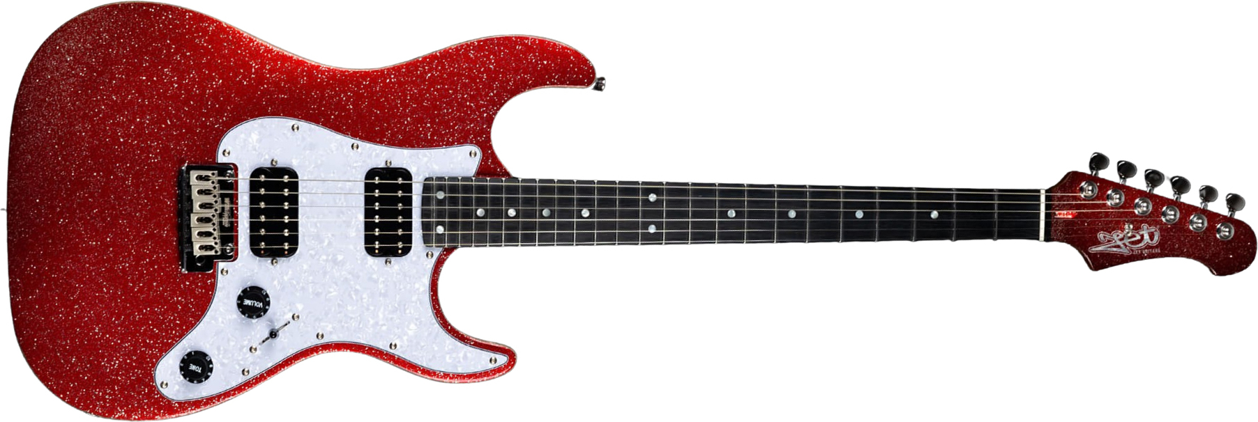 Jet Guitars Js500 Rds 2h Trem Eb - Red Sparkle - Guitarra eléctrica con forma de str. - Main picture
