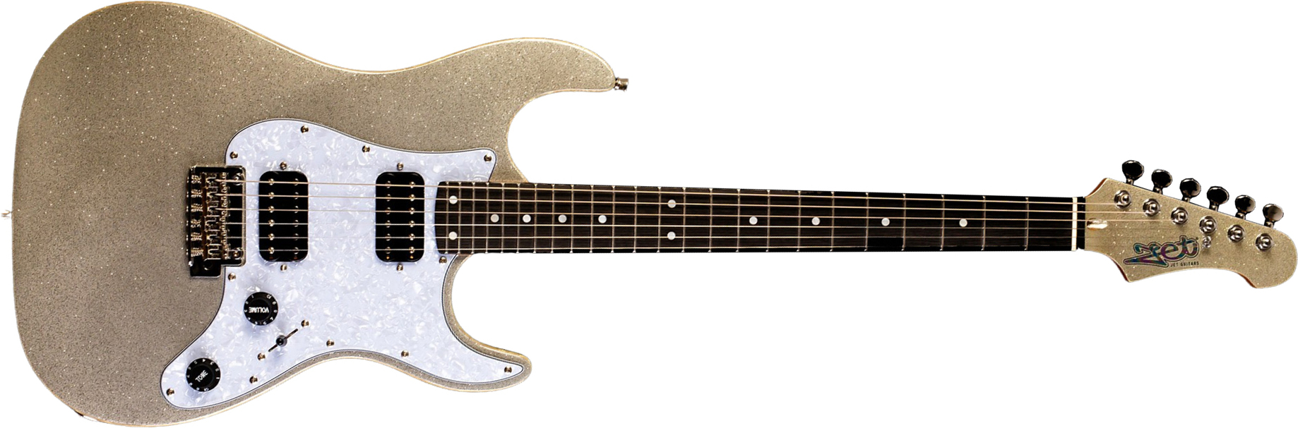 Jet Guitars Js500 Sls 2h Trem Eb - Silver Sparkle - Guitarra eléctrica con forma de str. - Main picture