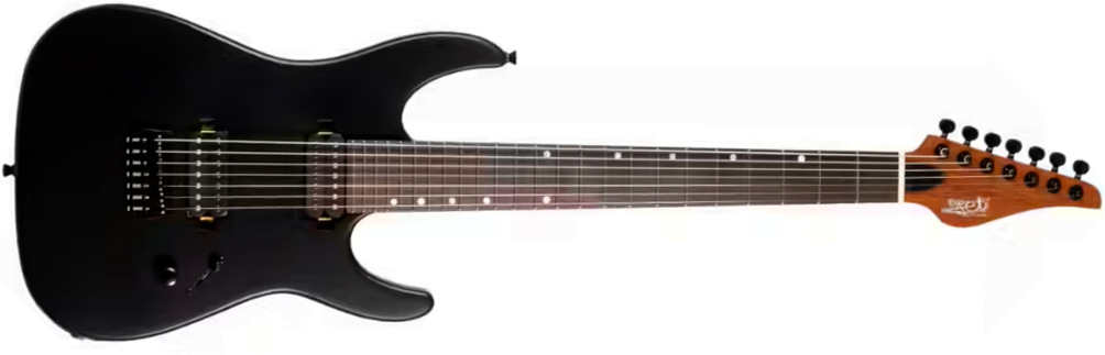 Jet Guitars Js507 Stygian 7c Baritone 2h Ht Rw - Satin Black - Guitarra eléctrica barítono - Main picture