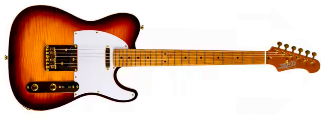 Jet Guitars Jt600 Bs G Hs Ht Gh Mn - Tobacco Burst - Guitarra eléctrica con forma de tel - Main picture