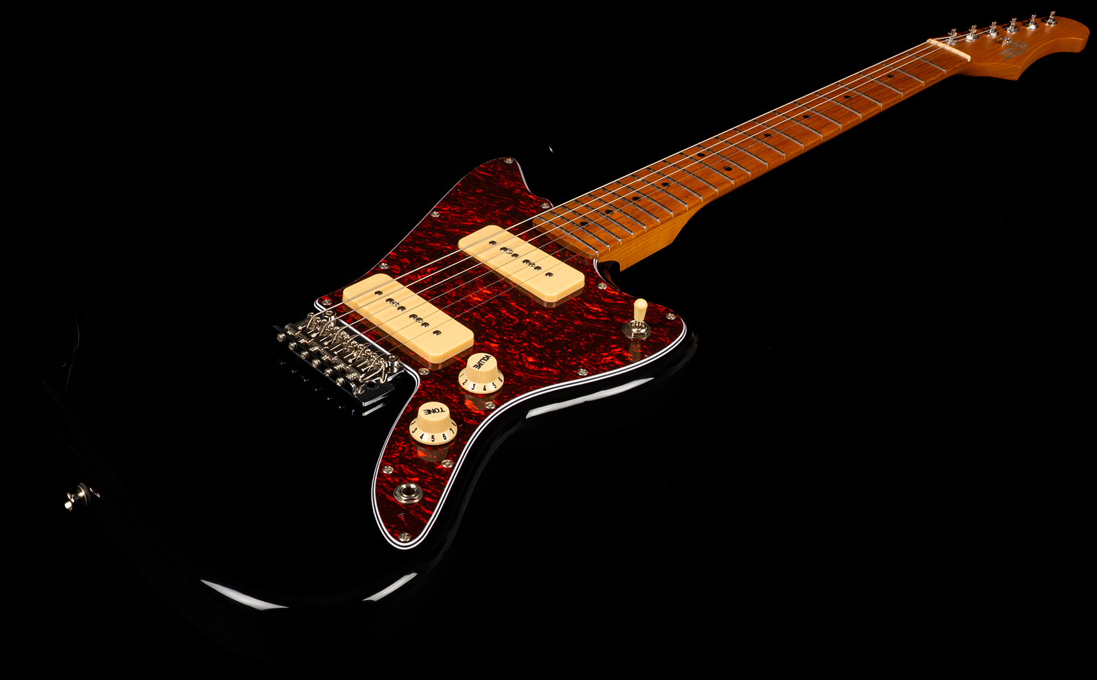 Jet Guitars Jj300 P90 Bk 2s Ht Mn - Black - Guitarra electrica retro rock - Variation 2