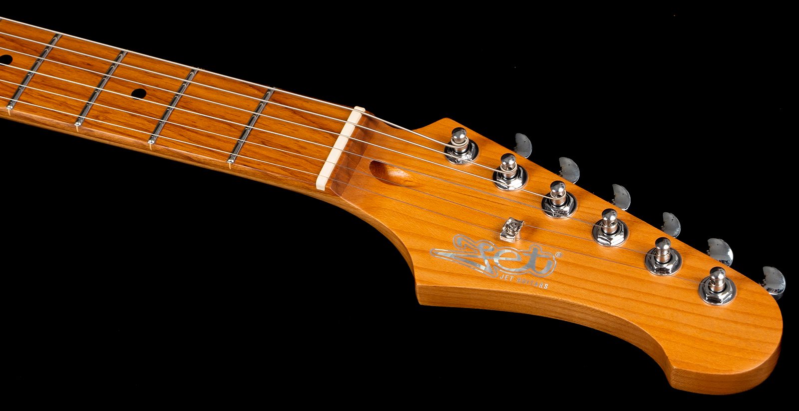 Jet Guitars Jj300 P90 Bk 2s Ht Mn - Black - Guitarra electrica retro rock - Variation 4