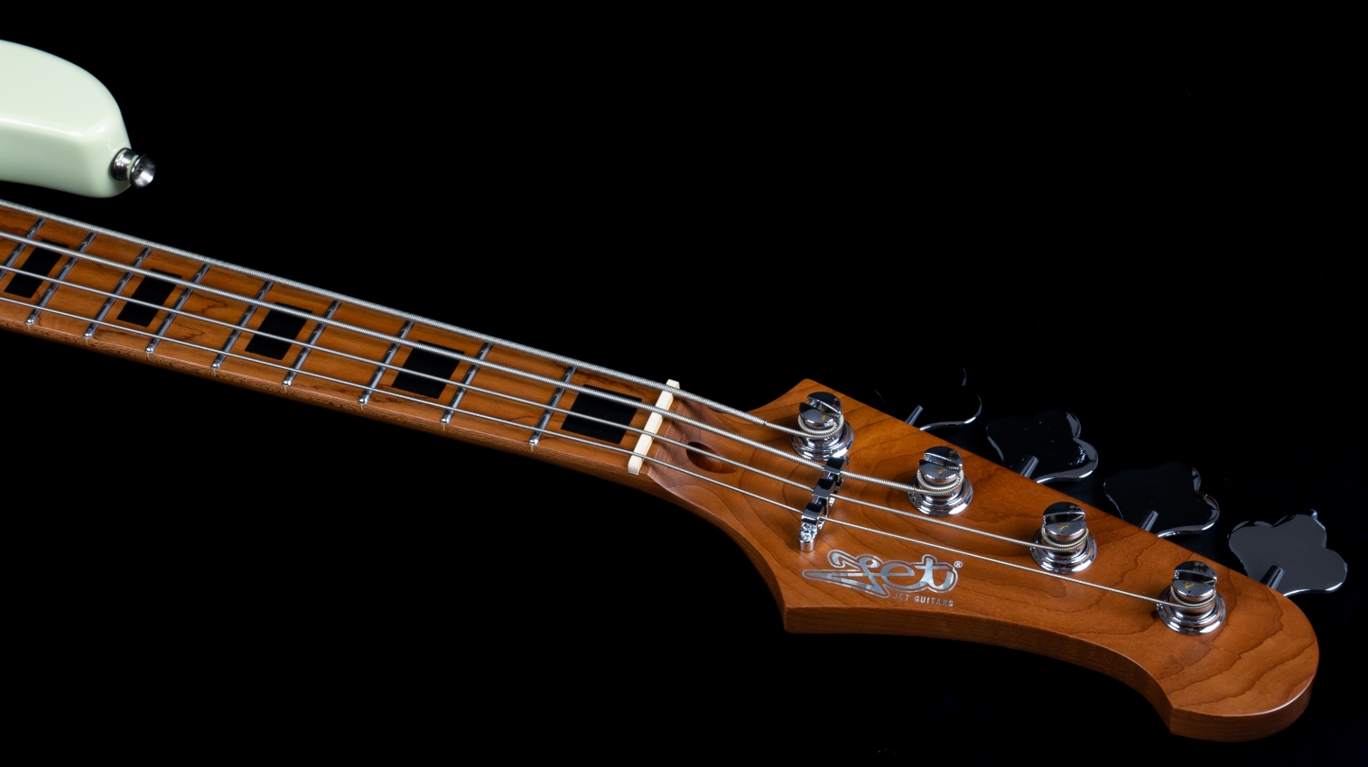 Jet Guitars Jjb300 Travel Ow Shsc Mn - Olympic White - Bajo eléctrico de viaje - Variation 4