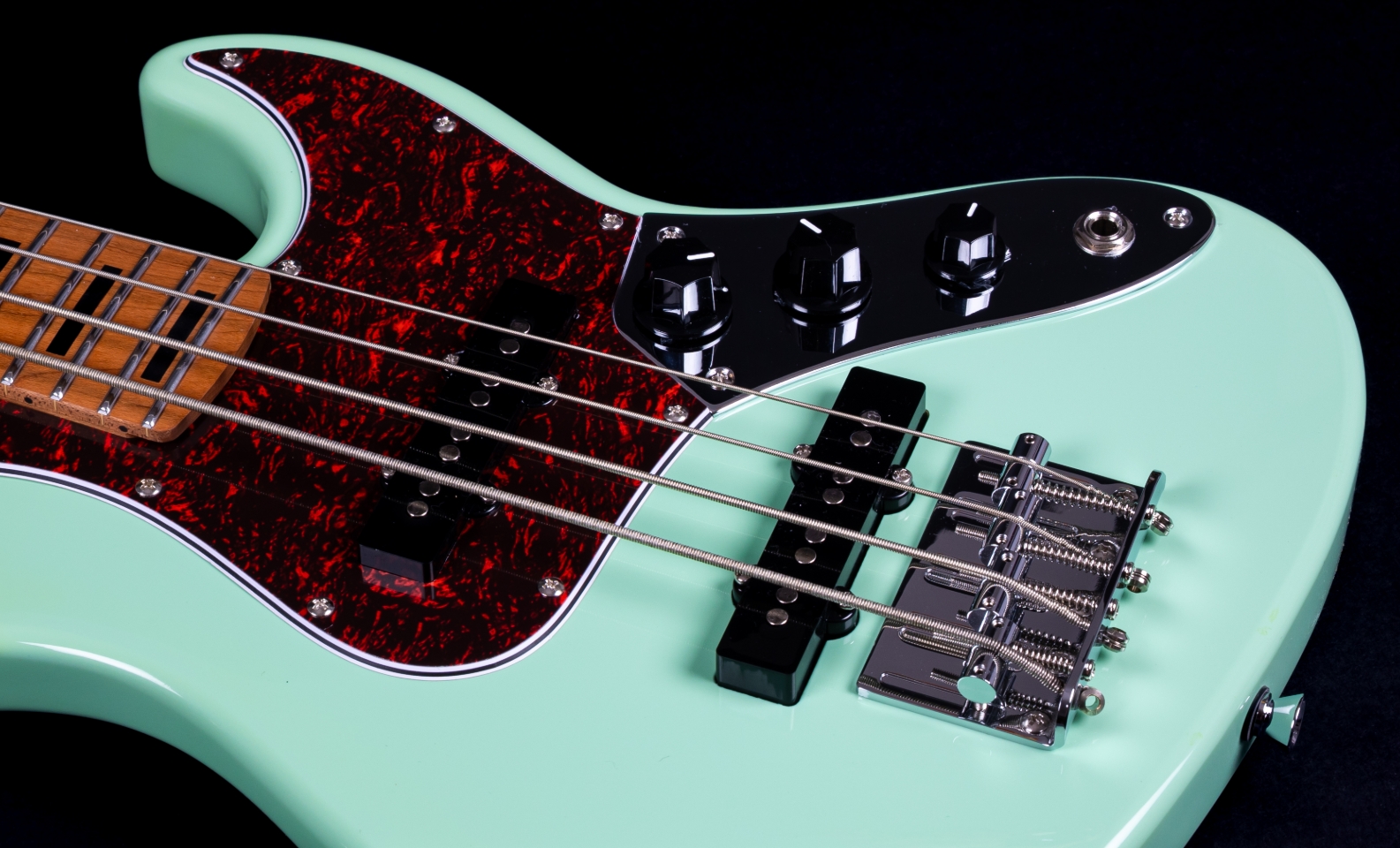 Jet Guitars Jjb300 Travel Sfg Shsc Mn - Sea Foam Green - Bajo eléctrico de viaje - Variation 3