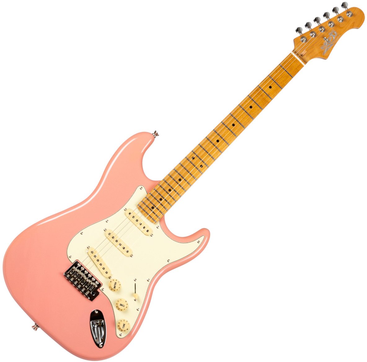 Jet Guitars Js300 Bgd 3s Trem Mn - Burgundy Pink - Guitarra eléctrica con forma de str. - Variation 1