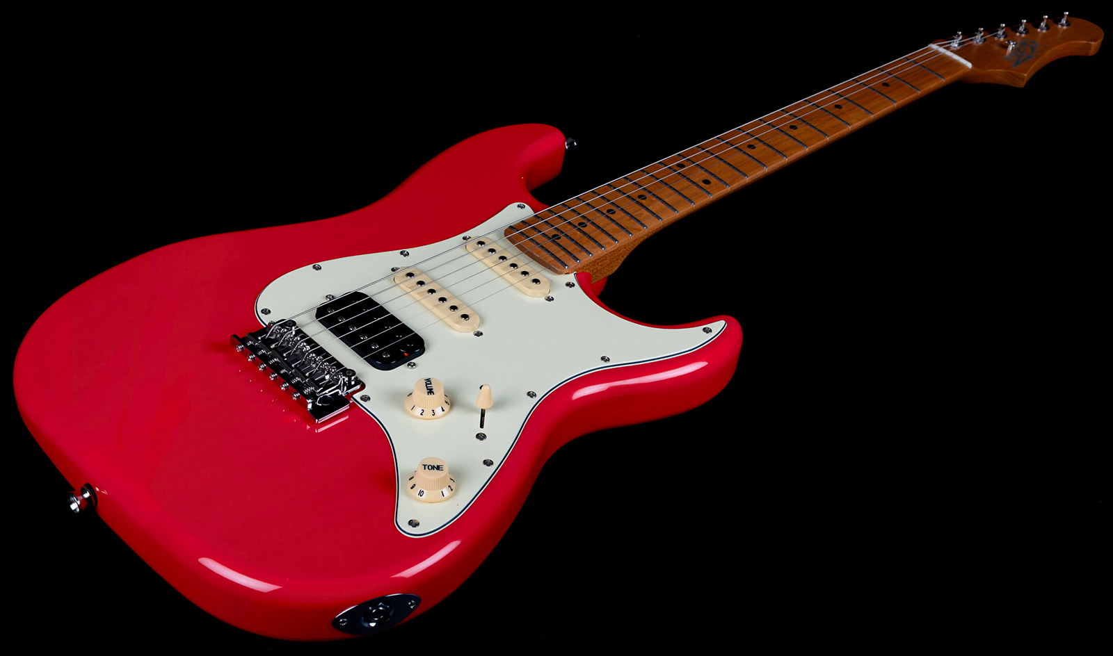 Jet Guitars Js400 Crd Hss Trem Mn - Coral Red - Guitarra eléctrica con forma de str. - Variation 2