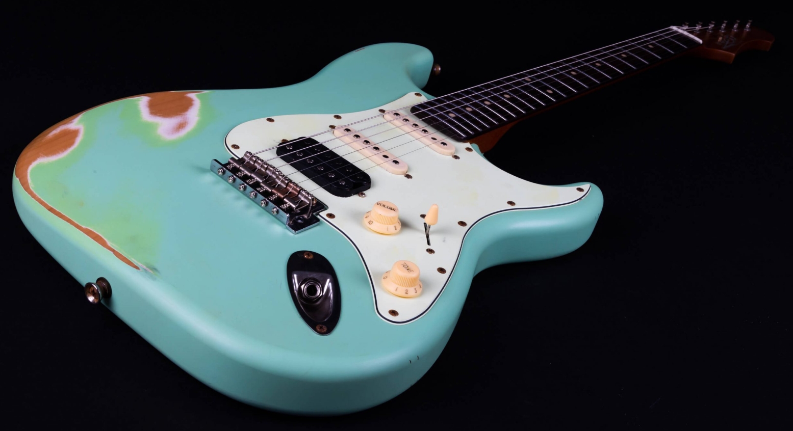 Jet Guitars Js400 Sg Rlc Hss Trem Mn - Sea Foam Green Relic - Guitarra eléctrica con forma de str. - Variation 3