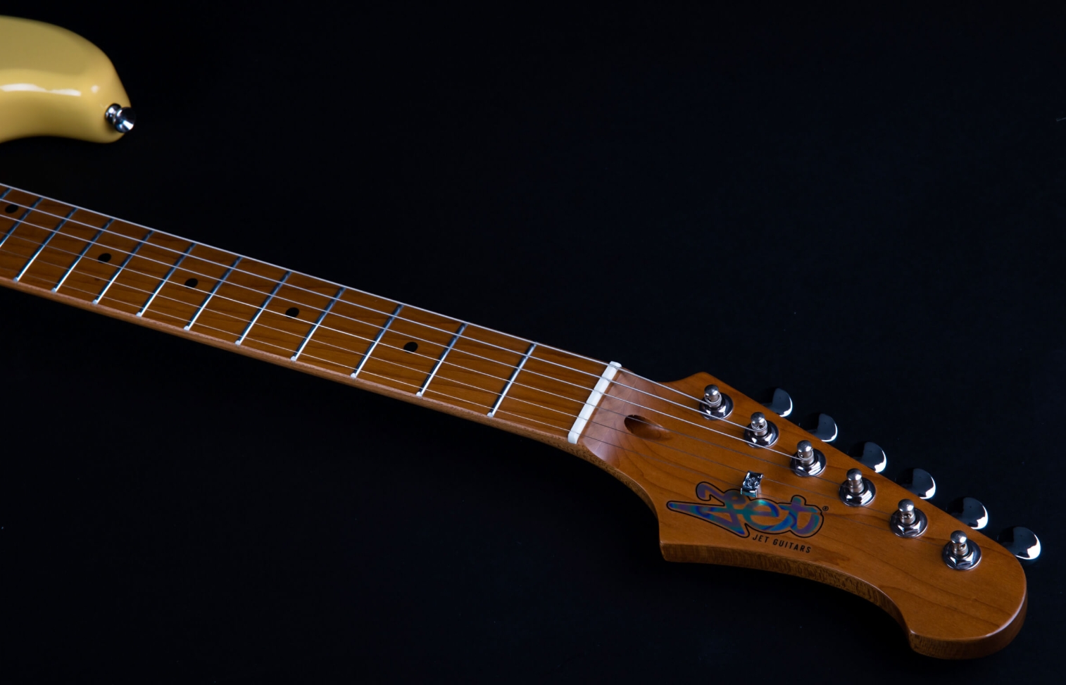 Jet Guitars Js400 Vyw Hss Trem Mn - Vintage Yellow - Guitarra eléctrica con forma de str. - Variation 4