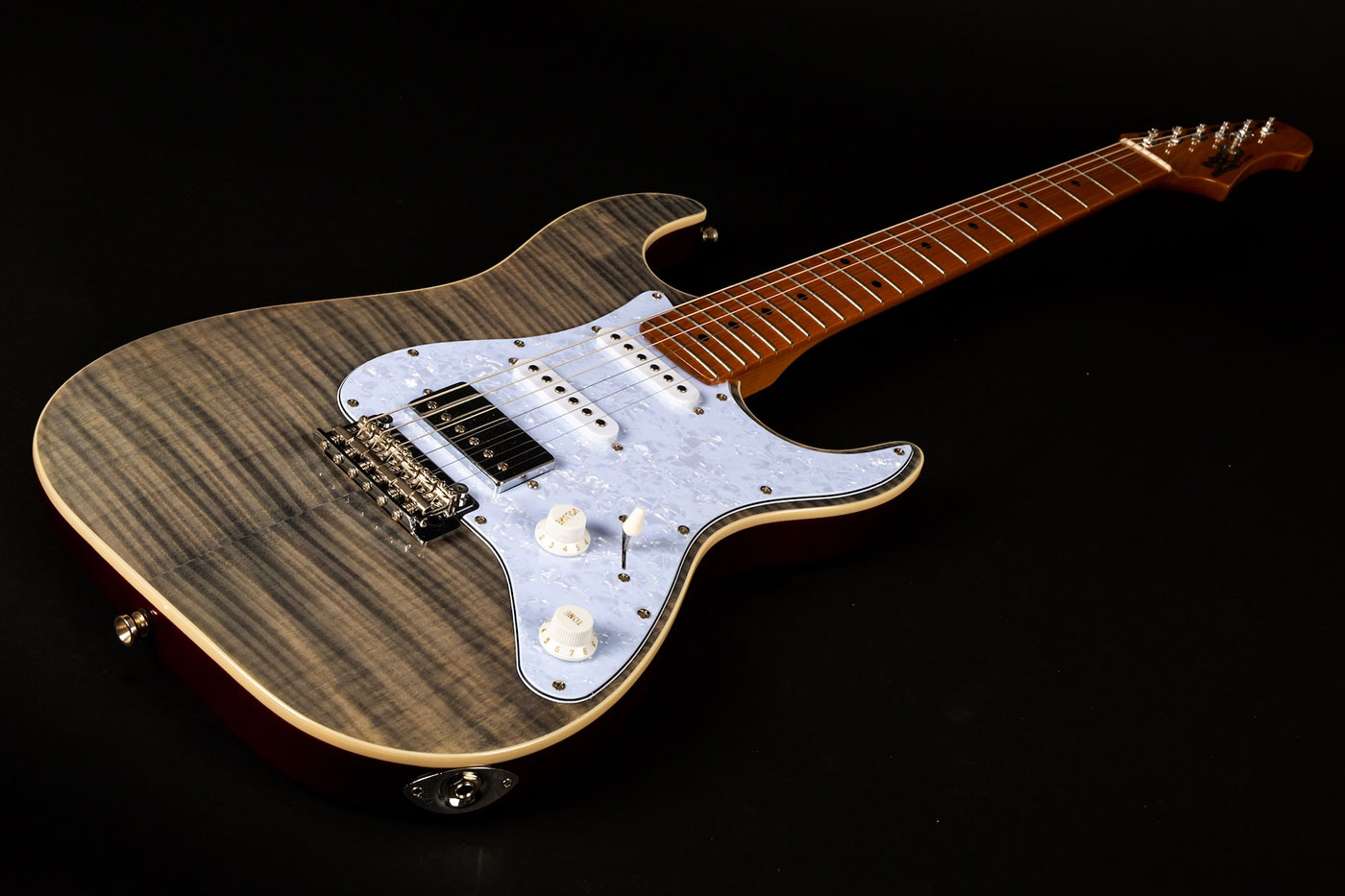 Jet Guitars Js450 Hss Trem Mn - Transparent Black - Guitarra eléctrica con forma de str. - Variation 2
