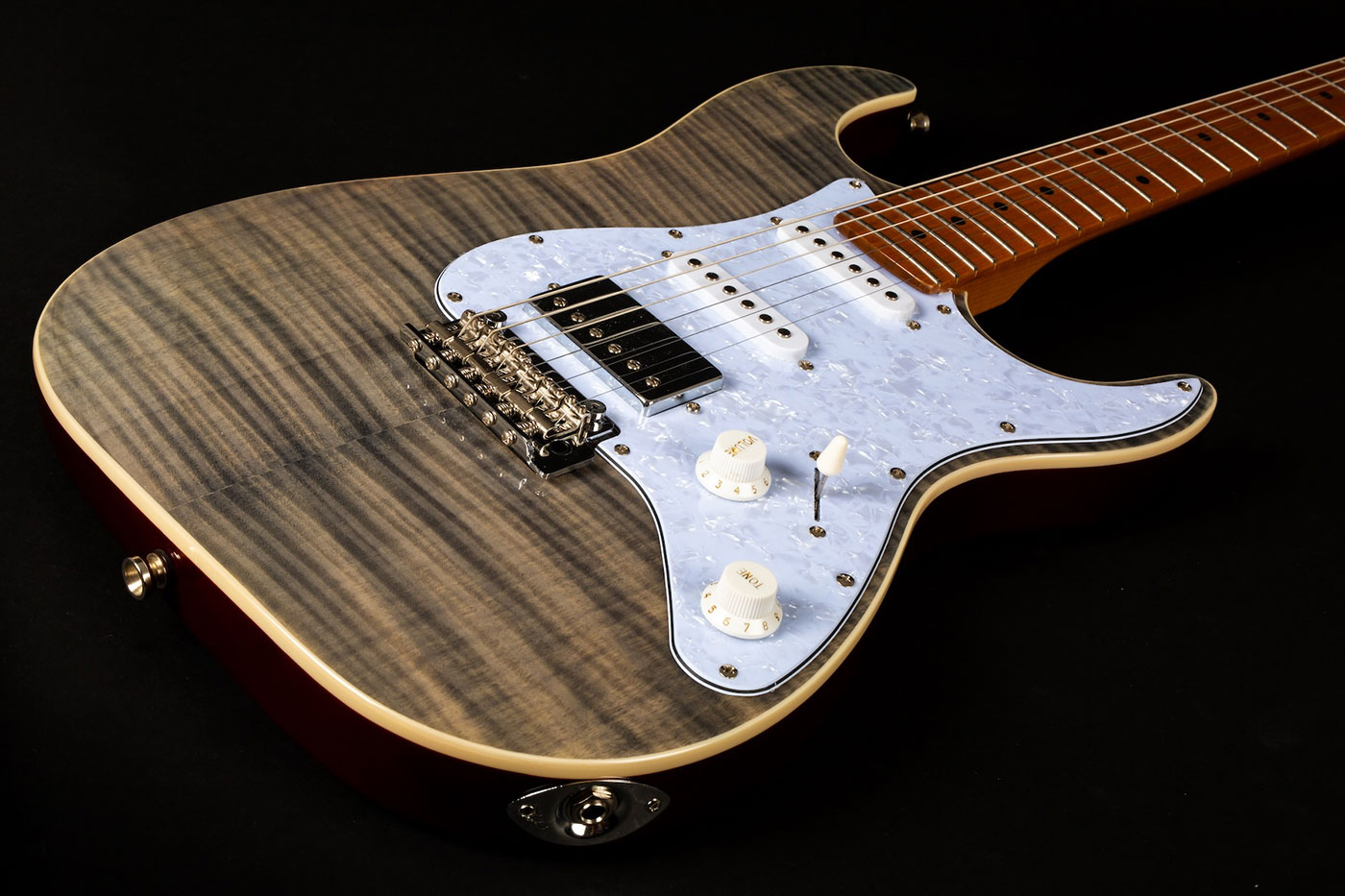 Jet Guitars Js450 Hss Trem Mn - Transparent Black - Guitarra eléctrica con forma de str. - Variation 3