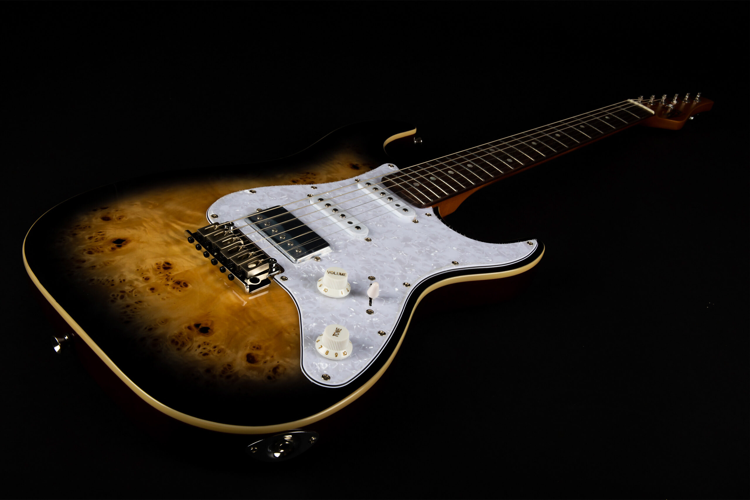 Jet Guitars Js450 Qtbr Hss Trem Rw - Transparent Brown - Guitarra eléctrica con forma de str. - Variation 2