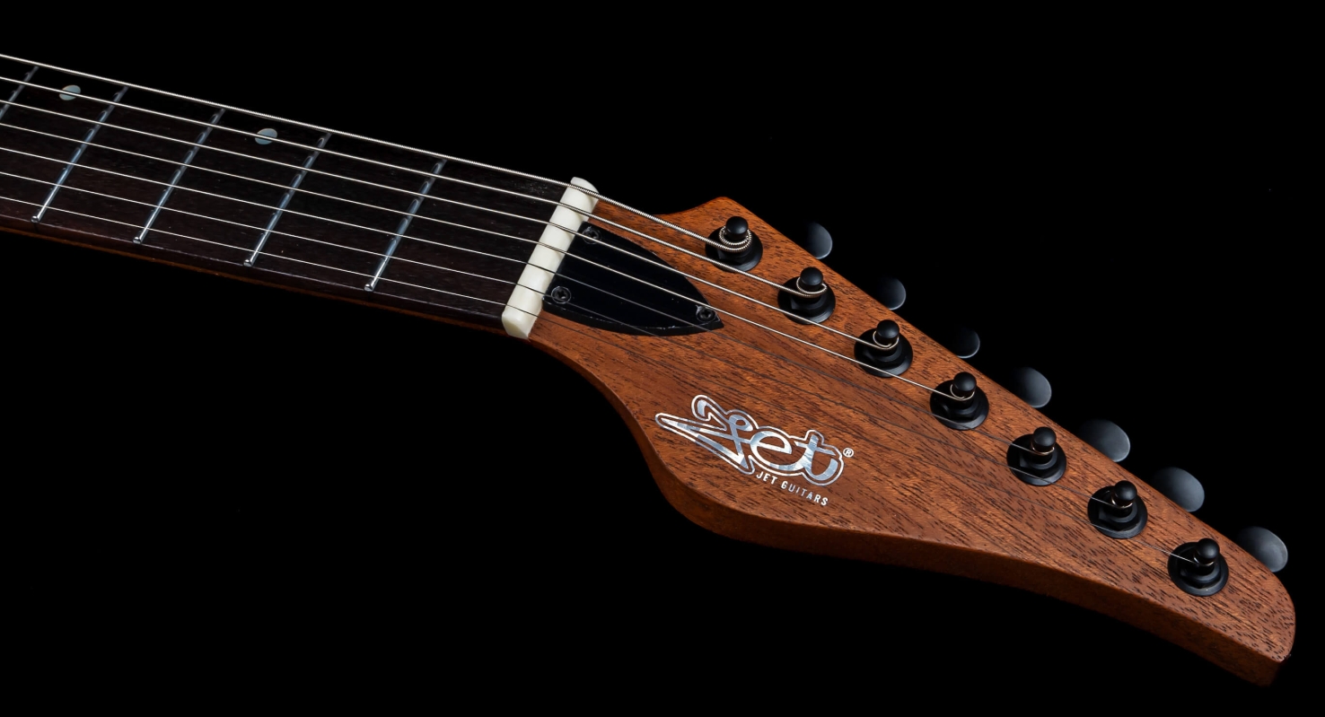 Jet Guitars Js507 Stygian 7c Baritone 2h Ht Rw - Satin Black - Guitarra eléctrica barítono - Variation 4