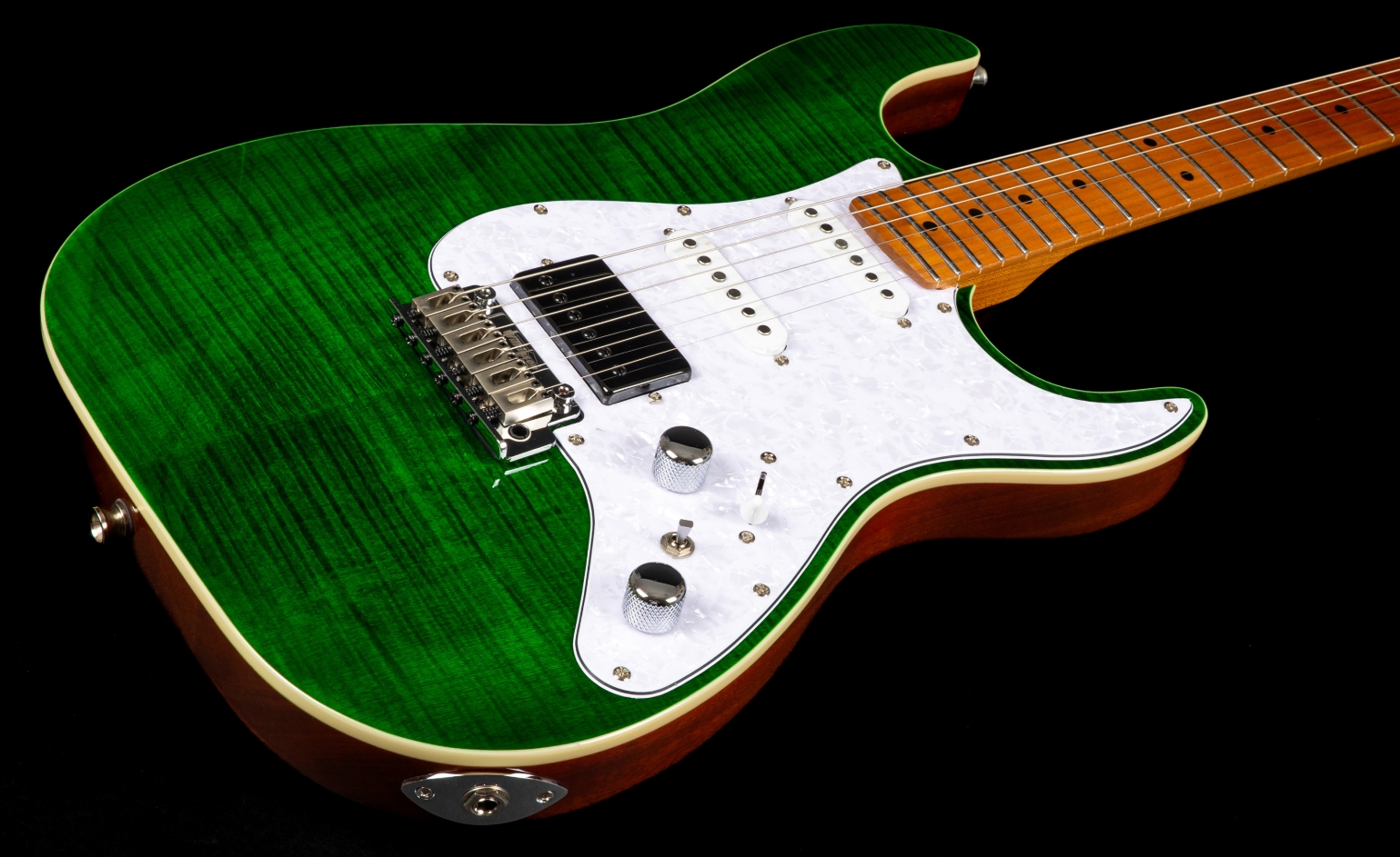 Jet Guitars Js600 Tgr Trem Hss Mn - Transparent Green - Guitarra eléctrica con forma de str. - Variation 3