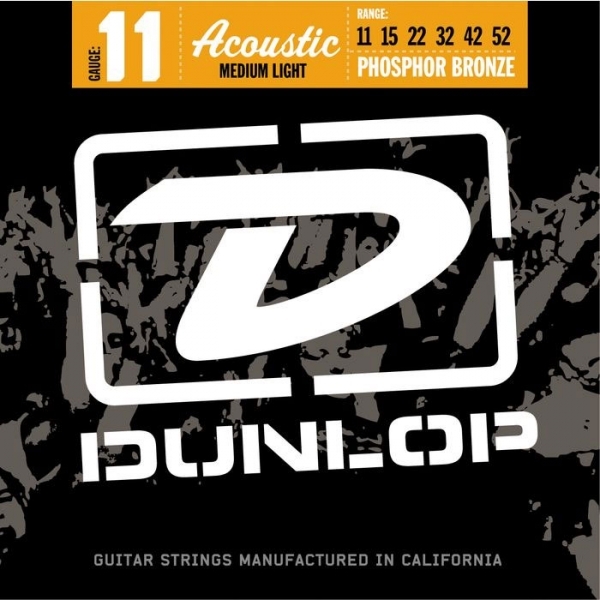 Jim Dunlop Jeu De 6 Cordes Acoustic Phosphor Bronze Medium Light 11-52 - Cuerdas guitarra acústica - Main picture