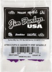 Púas Jim dunlop Kirk Hammet Jazz III Pick Purple Sparkle 24-set