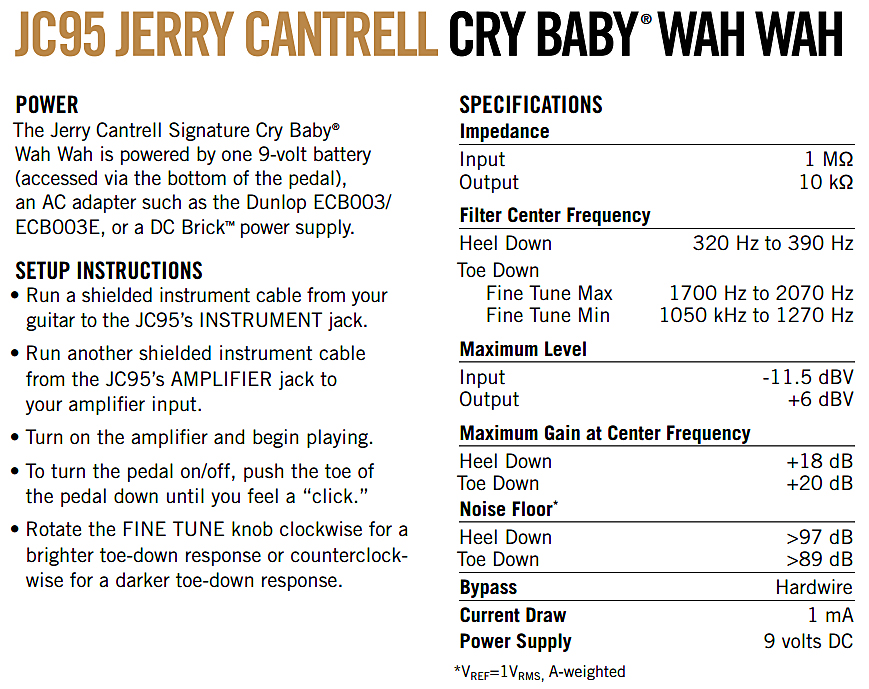 Jim Dunlop Jc95 Jerry Cantrell Signature Cry Baby Wah - Pedal wah / filtro - Variation 2