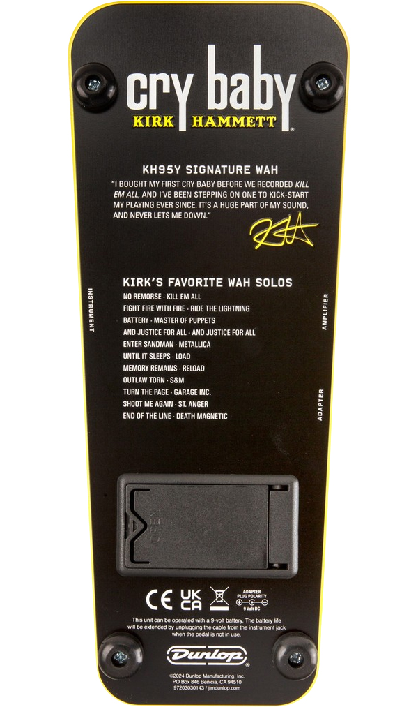 Jim Dunlop Kirk Hammett Cry Baby Wah Kh95y Signature Yellow Sparkle Edition - Pedal wah / filtro - Variation 5