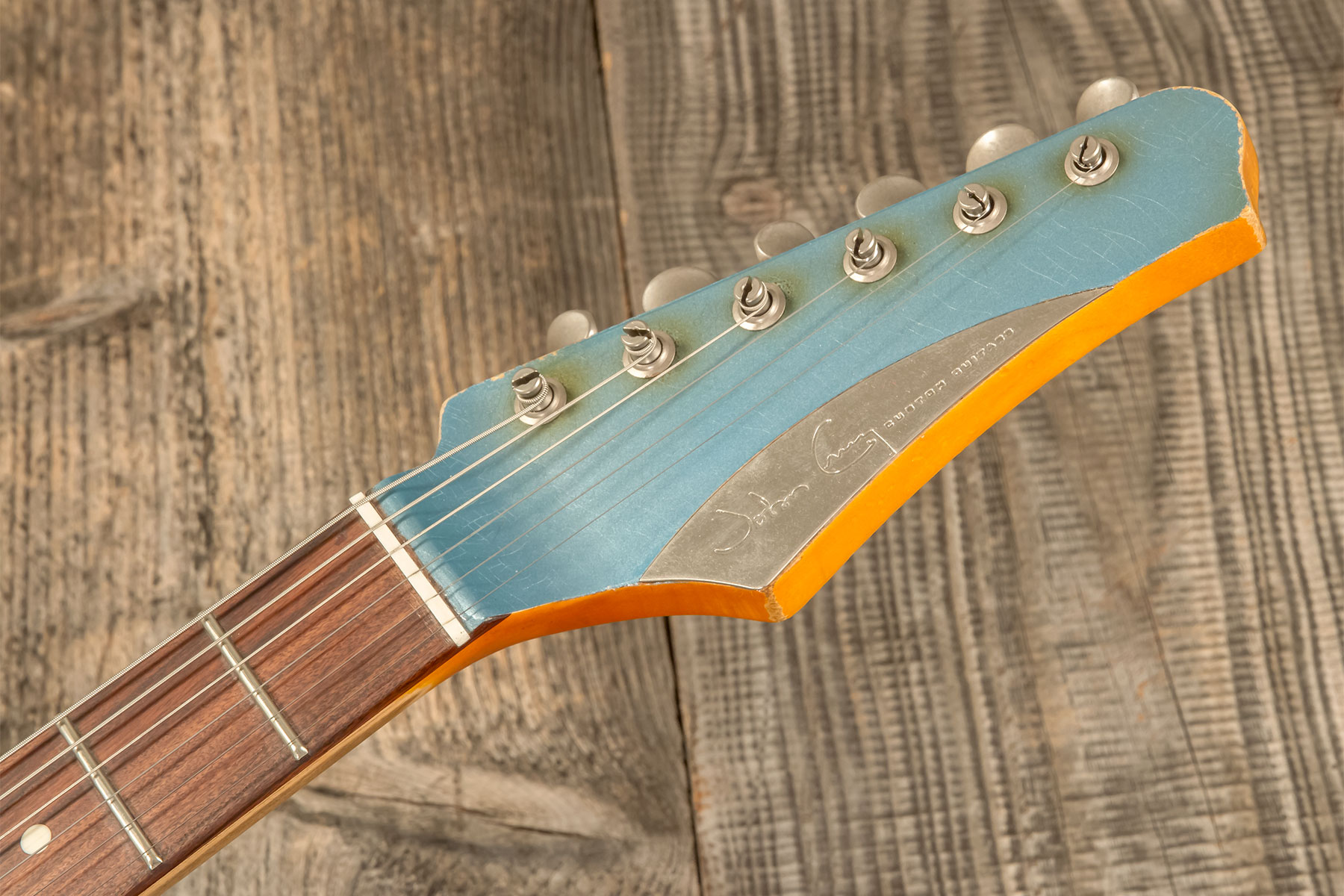 John Cruz Crossville St 3s Trem Rw #jc00870522 - Battle Axe Gulfstream Blue Metallic - Guitarra eléctrica con forma de str. - Variation 9