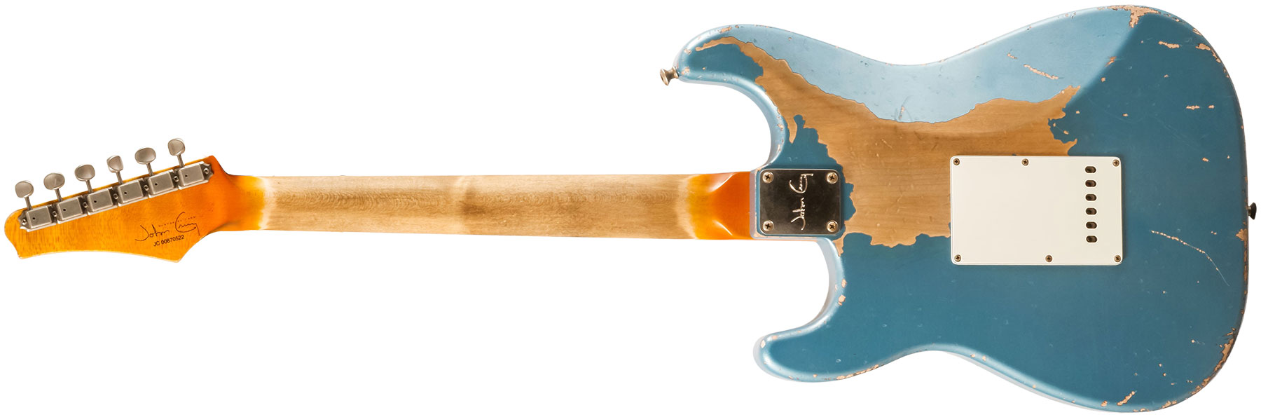 John Cruz Crossville St 3s Trem Rw #jc00870522 - Battle Axe Gulfstream Blue Metallic - Guitarra eléctrica con forma de str. - Variation 1